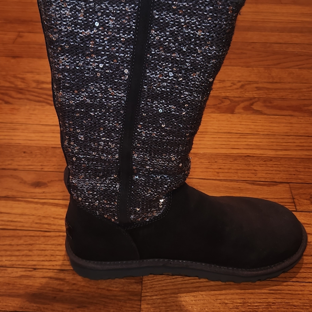 UGG Brown and Silver Sequin Boots - Picture 2 of 3